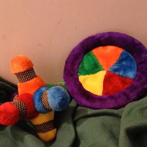Red and Blue Stuffed Animal Toy Set